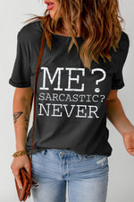 Letter Graphic Round Neck T-Shirt - SHE BADDY© ONLINE WOMEN FASHION & CLOTHING STORE