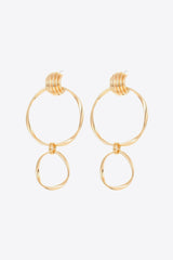 Double Hoop Zinc Alloy Drop Earrings - SHE BADDY© ONLINE WOMEN FASHION & CLOTHING STORE