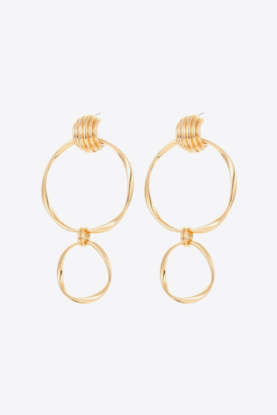 Double Hoop Zinc Alloy Drop Earrings - SHE BADDY© ONLINE WOMEN FASHION & CLOTHING STORE