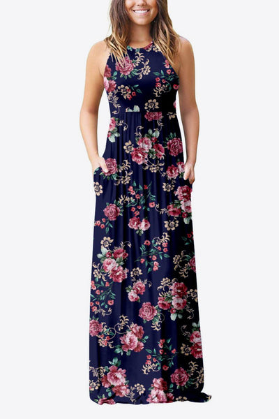 Empire Waist Sleeveless Dress with Pockets - SHE BADDY© ONLINE WOMEN FASHION & CLOTHING STORE