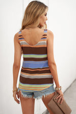 Striped Scoop Neck Tank - SHE BADDY© ONLINE WOMEN FASHION & CLOTHING STORE