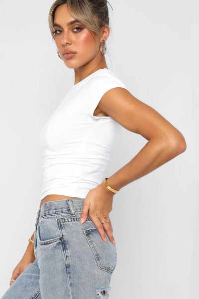 Crewneck Short Sleeve Tee - SHE BADDY© ONLINE WOMEN FASHION & CLOTHING STORE