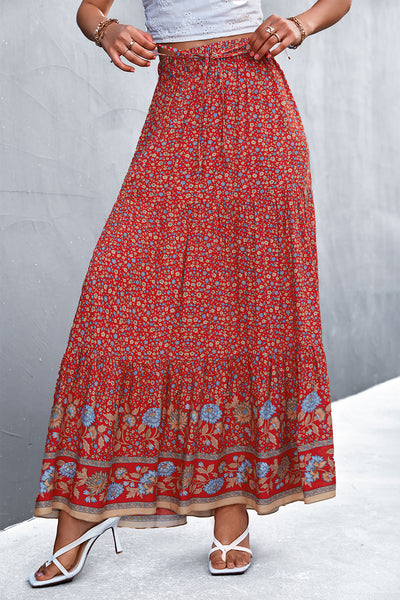 Floral Tied Maxi Skirt - SHE BADDY© ONLINE WOMEN FASHION & CLOTHING STORE