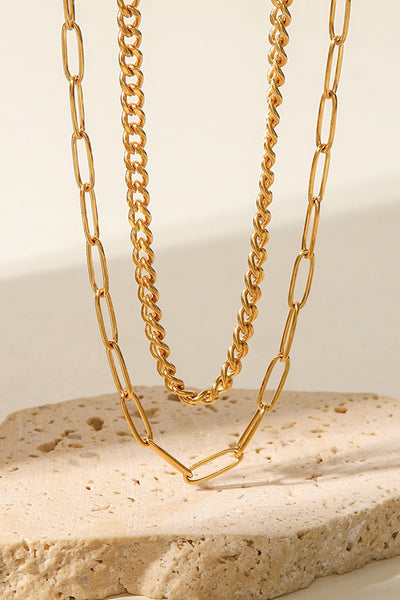 18K Gold Plated Layered Chain Necklace - SHE BADDY© ONLINE WOMEN FASHION & CLOTHING STORE