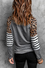 Leopard Striped Raglan Sleeve Top - SHE BADDY© ONLINE WOMEN FASHION & CLOTHING STORE