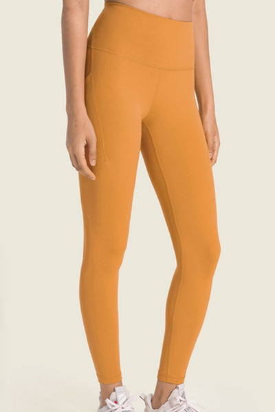 High-Rise Wide Waistband Pocket Yoga Leggings - SHE BADDY© ONLINE WOMEN FASHION & CLOTHING STORE