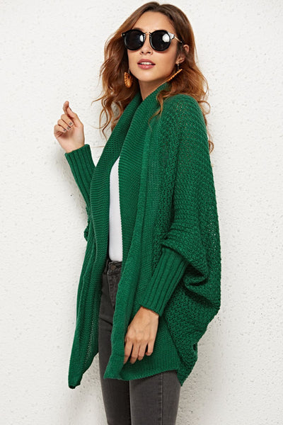 Open Front Dolman Sleeve Longline Cardigan - SHE BADDY© ONLINE WOMEN FASHION & CLOTHING STORE