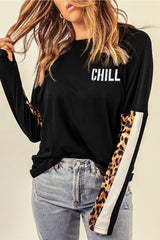 Leopard CHILL Long Sleeve Top - SHE BADDY© ONLINE WOMEN FASHION & CLOTHING STORE