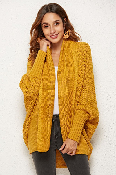 Open Front Dolman Sleeve Longline Cardigan - SHE BADDY© ONLINE WOMEN FASHION & CLOTHING STORE