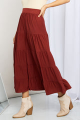 Zenana Full Size Wide Waistband Tiered Midi Skirt - SHE BADDY© ONLINE WOMEN FASHION & CLOTHING STORE