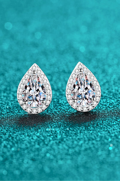 Moissanite Teardrop Stud Earrings - SHE BADDY© ONLINE WOMEN FASHION & CLOTHING STORE