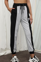 COURAGE Graphic Color Block Drawstring Joggers - SHE BADDY© ONLINE WOMEN FASHION & CLOTHING STORE