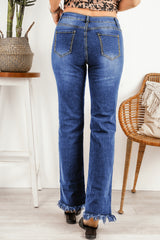 Ripped Frayed Hem Jeans - SHE BADDY© ONLINE WOMEN FASHION & CLOTHING STORE