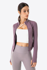 Side Drawstring Zip-Up Sports Jacket - SHE BADDY© ONLINE WOMEN FASHION & CLOTHING STORE