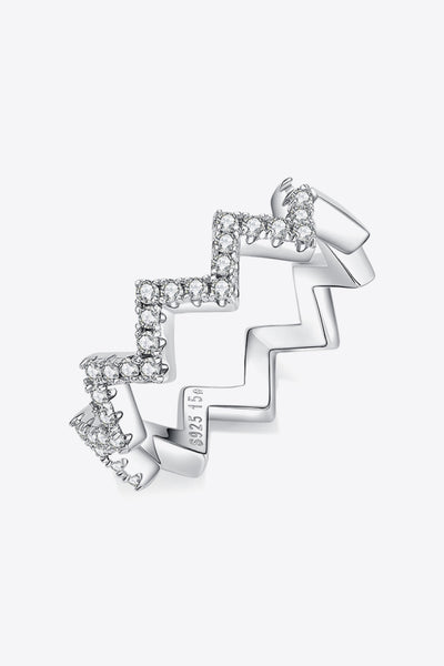 Moissanite Wavy Band Ring - SHE BADDY© ONLINE WOMEN FASHION & CLOTHING STORE