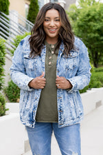 Acid Wash Distressed Denim Jacket - SHE BADDY© ONLINE WOMEN FASHION & CLOTHING STORE