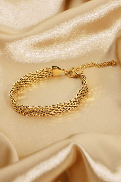 18K Gold-Plated Wide Chain Bracelet - SHE BADDY© ONLINE WOMEN FASHION & CLOTHING STORE