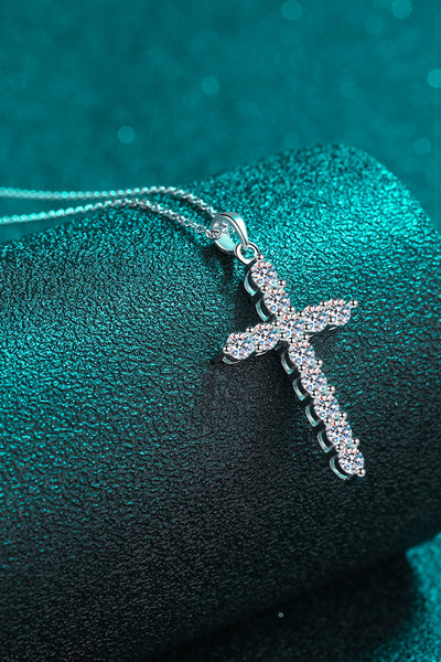 Moissanite Cross Pendant Chain Necklace - SHE BADDY© ONLINE WOMEN FASHION & CLOTHING STORE