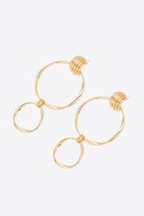 Double Hoop Zinc Alloy Drop Earrings - SHE BADDY© ONLINE WOMEN FASHION & CLOTHING STORE