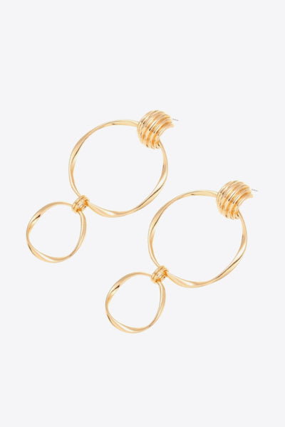 Double Hoop Zinc Alloy Drop Earrings - SHE BADDY© ONLINE WOMEN FASHION & CLOTHING STORE