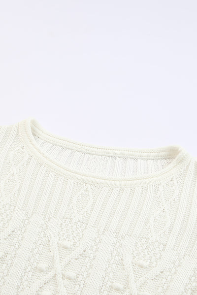 Flutter Sleeve Pompom Detail Knit Top - SHE BADDY© ONLINE WOMEN FASHION & CLOTHING STORE