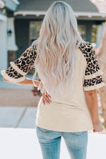 HAPPY EASTER Leopard Graphic Layered Sleeve T-Shirt - SHE BADDY© ONLINE WOMEN FASHION & CLOTHING STORE
