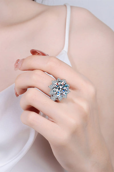 10 Carat Moissanite Flower-Shaped Ring - SHE BADDY© ONLINE WOMEN FASHION & CLOTHING STORE