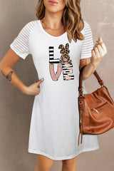 Easter Graphic Sheer Striped T-Shirt Dress - SHE BADDY© ONLINE WOMEN FASHION & CLOTHING STORE