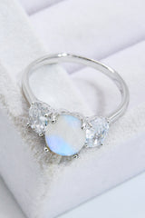 Natural Moonstone and Zircon Ring - SHE BADDY© ONLINE WOMEN FASHION & CLOTHING STORE