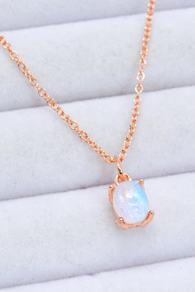 Natural 4-Prong Pendant Moonstone Necklace - SHE BADDY© ONLINE WOMEN FASHION & CLOTHING STORE