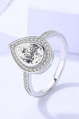 925 Sterling Silver Teardrop Moissanite Ring - SHE BADDY© ONLINE WOMEN FASHION & CLOTHING STORE