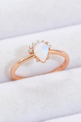 18K Rose Gold-Plated Pear Shape Natural Moonstone Ring - SHE BADDY© ONLINE WOMEN FASHION & CLOTHING STORE