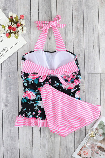 Mixed Print Tie-Back Two-Piece Swimsuit - SHE BADDY© ONLINE WOMEN FASHION & CLOTHING STORE
