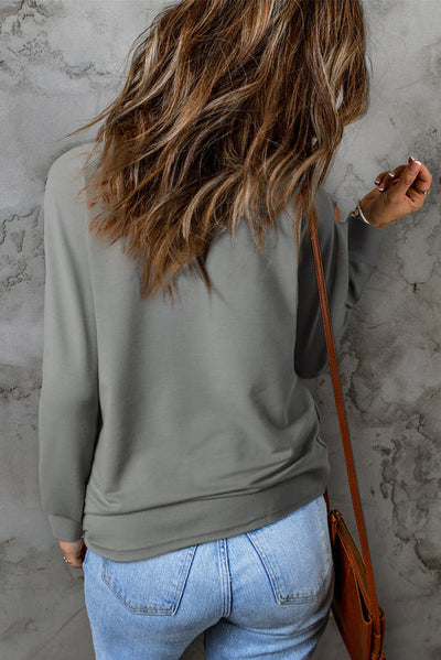 Distressed Long Raglan Sleeve Top - SHE BADDY© ONLINE WOMEN FASHION & CLOTHING STORE