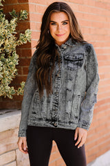 Acid Wash Distressed Denim Jacket - SHE BADDY© ONLINE WOMEN FASHION & CLOTHING STORE