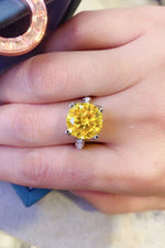 5 Carat Moissanite 925 Sterling Silver Ring in Banana Yellow - SHE BADDY© ONLINE WOMEN FASHION & CLOTHING STORE