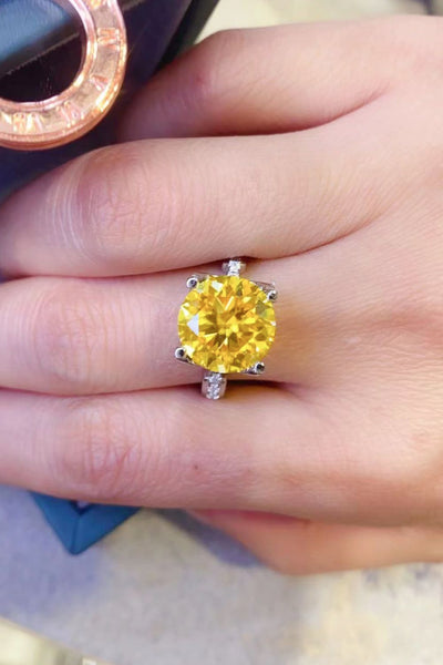 5 Carat Moissanite 925 Sterling Silver Ring in Banana Yellow - SHE BADDY© ONLINE WOMEN FASHION & CLOTHING STORE