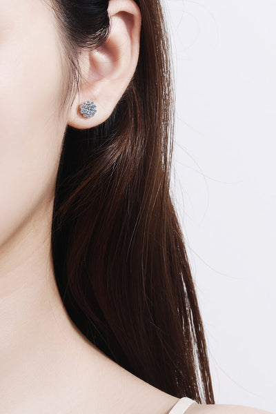 Moissanite Floral-Shaped Stud Earrings - SHE BADDY© ONLINE WOMEN FASHION & CLOTHING STORE