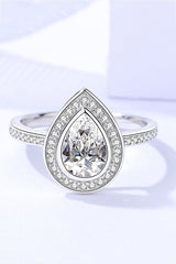 925 Sterling Silver Teardrop Moissanite Ring - SHE BADDY© ONLINE WOMEN FASHION & CLOTHING STORE