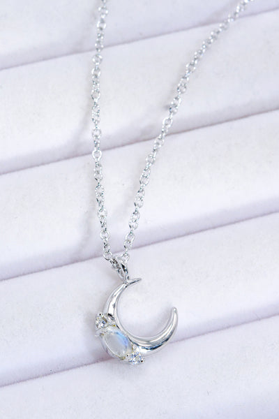 Natural Moonstone Moon Pendant Necklace - SHE BADDY© ONLINE WOMEN FASHION & CLOTHING STORE