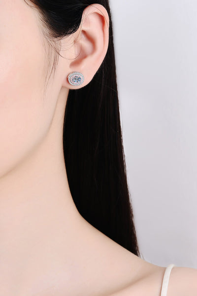 Platinum-Plated Moissanite Stud Earrings - SHE BADDY© ONLINE WOMEN FASHION & CLOTHING STORE