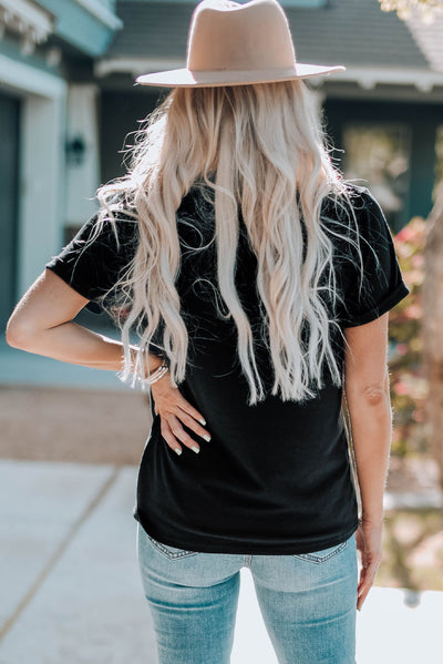Graphic Short-Sleeve Tee Shirt - SHE BADDY© ONLINE WOMEN FASHION & CLOTHING STORE