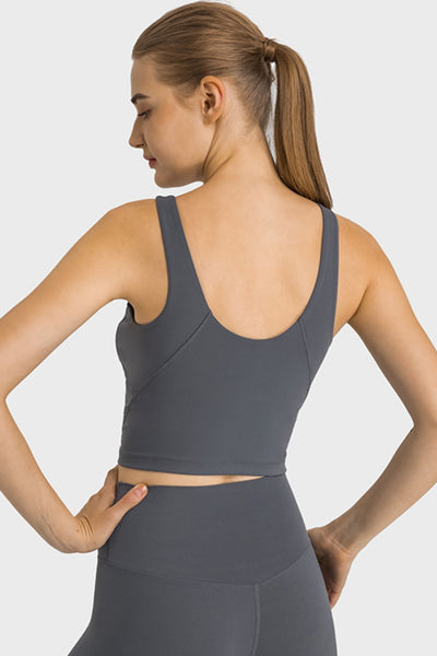 Feel Like Skin Highly Stretchy Cropped Sports Tank - SHE BADDY© ONLINE WOMEN FASHION & CLOTHING STORE