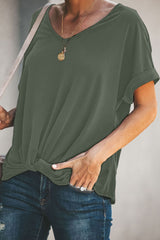 Plain Twist T-Shirt - SHE BADDY© ONLINE WOMEN FASHION & CLOTHING STORE