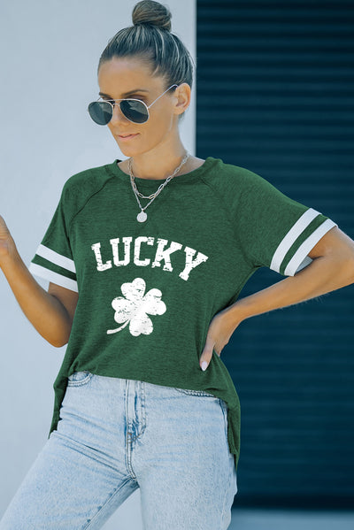 LUCKY Clover Graphic Tee Shirt - SHE BADDY© ONLINE WOMEN FASHION & CLOTHING STORE