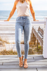 Ankle-Length Distressed Jeans with Pockets - SHE BADDY© ONLINE WOMEN FASHION & CLOTHING STORE