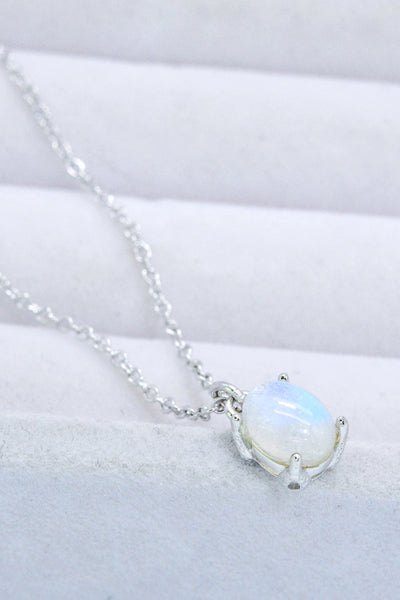 Natural 4-Prong Pendant Moonstone Necklace - SHE BADDY© ONLINE WOMEN FASHION & CLOTHING STORE