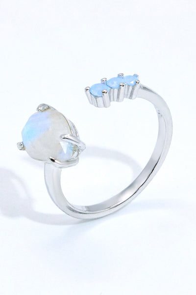 18K Rose Gold-Plated Moonstone Open Ring - SHE BADDY© ONLINE WOMEN FASHION & CLOTHING STORE