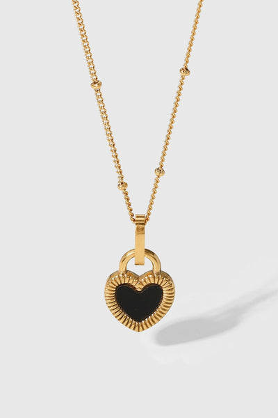 Contrast Heart Pendant Necklace - SHE BADDY© ONLINE WOMEN FASHION & CLOTHING STORE