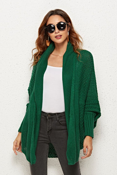 Open Front Dolman Sleeve Longline Cardigan - SHE BADDY© ONLINE WOMEN FASHION & CLOTHING STORE